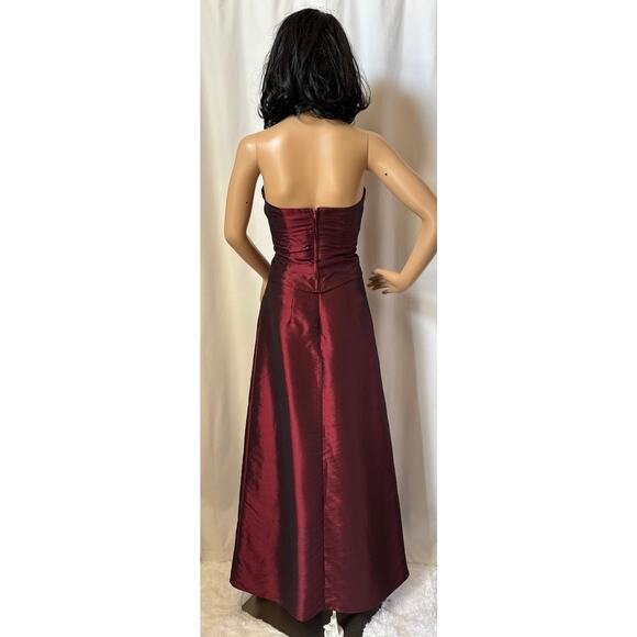 Vtg Y2K  Zum Zum Niki Livas wine Taffeta Iridescent Skirt & sequin halter Top XS - Picture 13 of 16